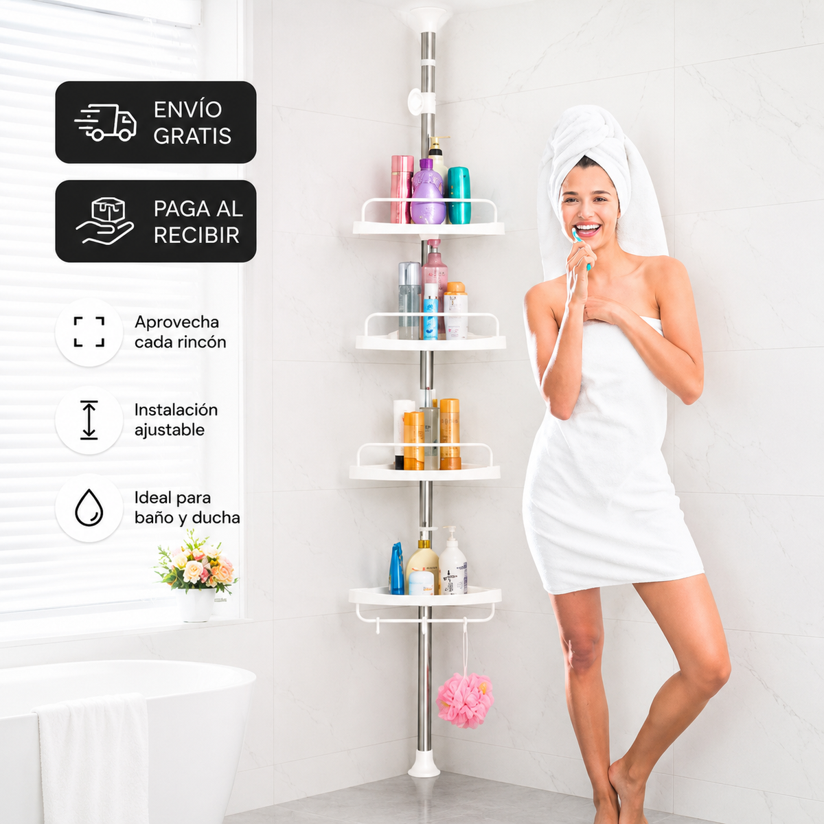 EspacioMax™ – Repisa Esquinera Ajustable