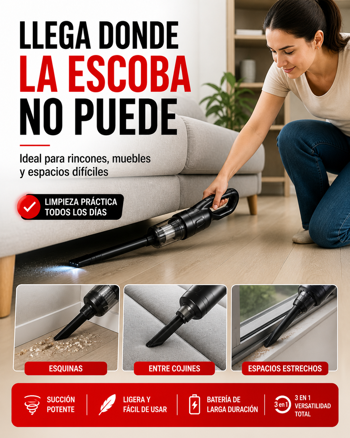 TurboClean™ Aspiradora Turbo 3 en 1