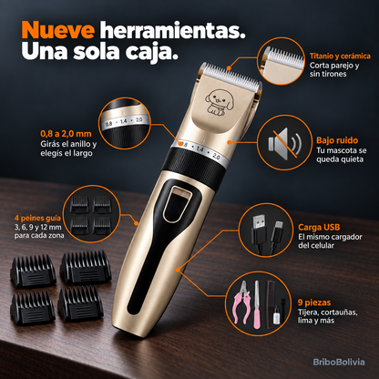 Kit de Peluquería Canina Recargable