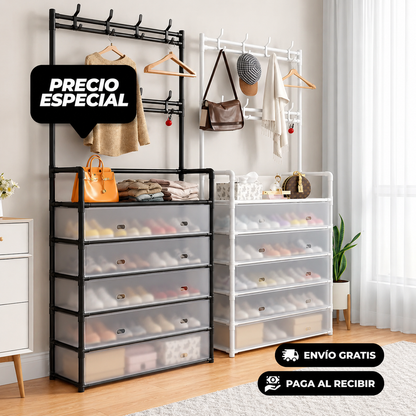 OrdenTotal Pro® - Organizador 5 Niveles Zapatos y Ropa