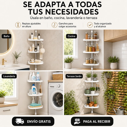 EspacioMax™ – Repisa Esquinera Ajustable