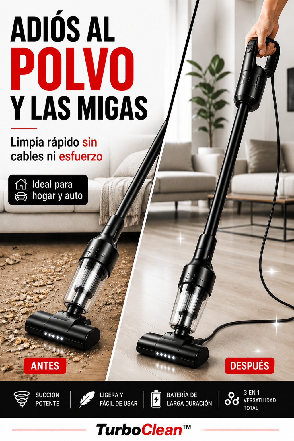 TurboClean™ Aspiradora Turbo 3 en 1
