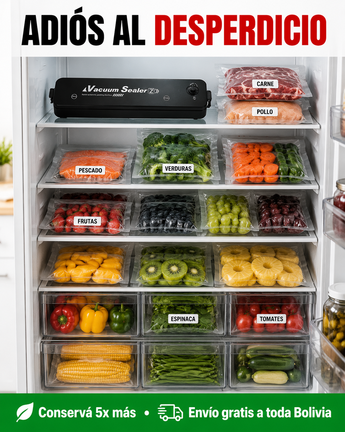 Selladora al Vacío de Alimentos