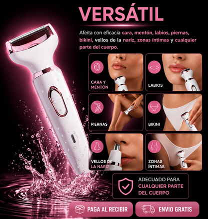 Depiladora 4 en 1 Recargable - Piel Suave Sin Irritación