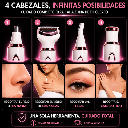 Depiladora 4 en 1 Recargable - Piel Suave Sin Irritación