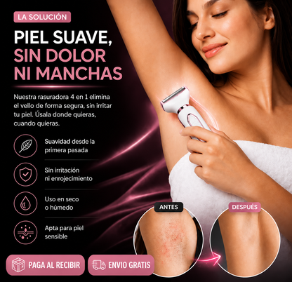 Depiladora 4 en 1 Recargable - Piel Suave Sin Irritación