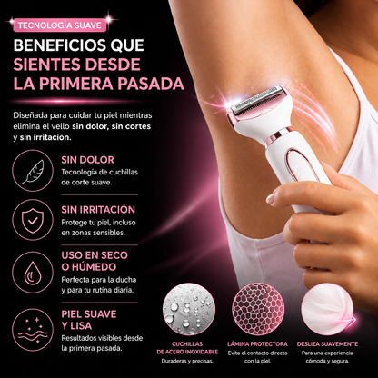 Depiladora 4 en 1 Recargable - Piel Suave Sin Irritación
