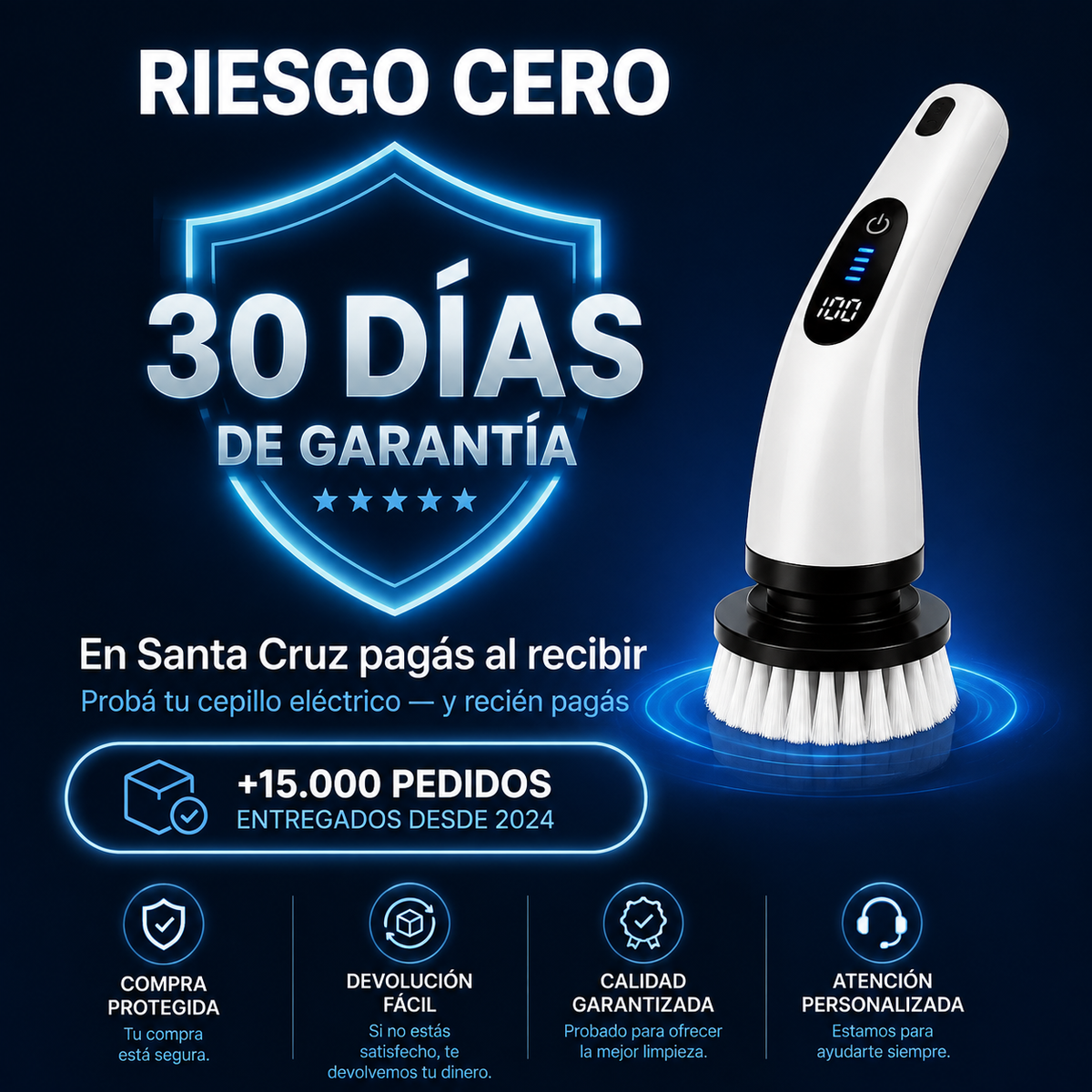 Cepillo Eléctrico 9 en 1 - Limpieza Sin Esfuerzo con Mango Extensible
